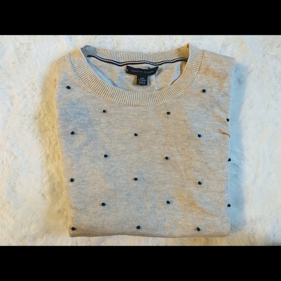New nude color white navy dots sweater by Tommy Hilfiger - Picture 6 of 6